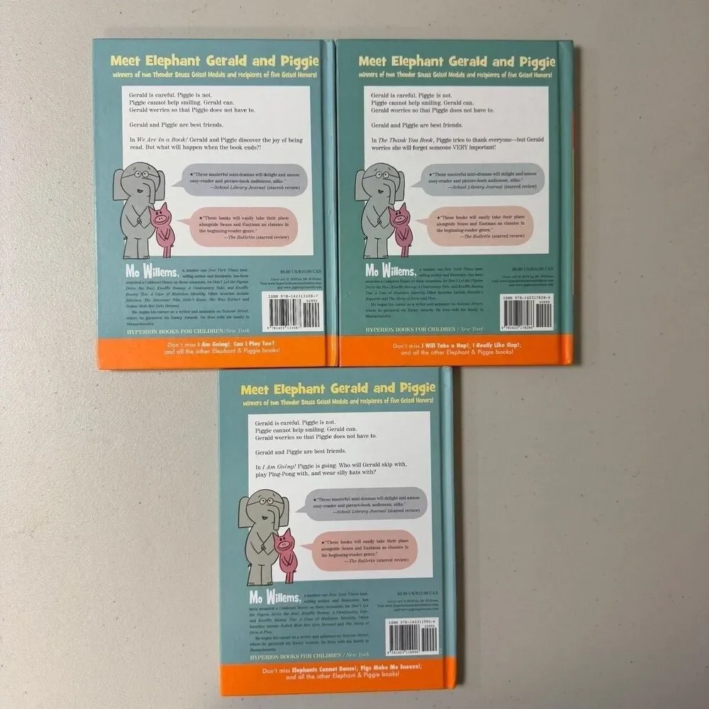 Elephant & Piggie 3 Books Set Mo Willems Young Reader Age 3-7 preschool Learning